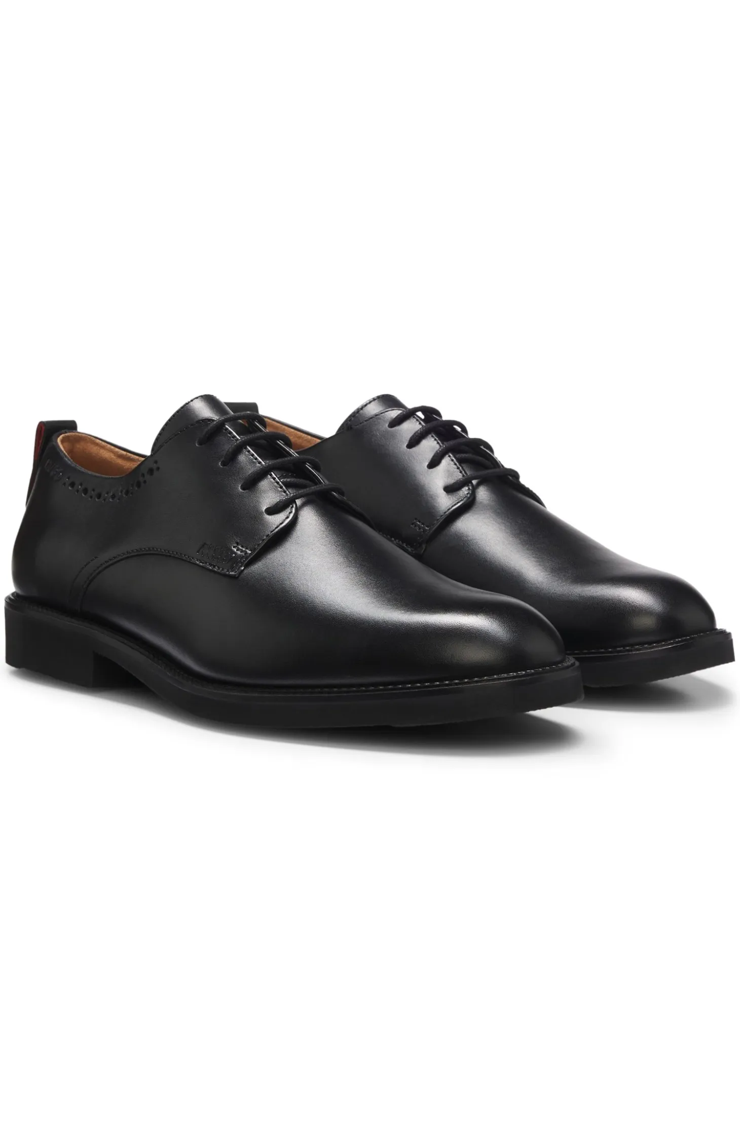 Leather Derby shoes with brogue details