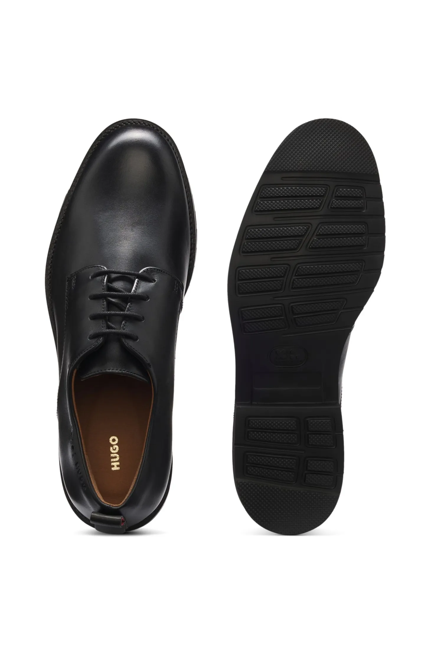 Leather Derby shoes with brogue details