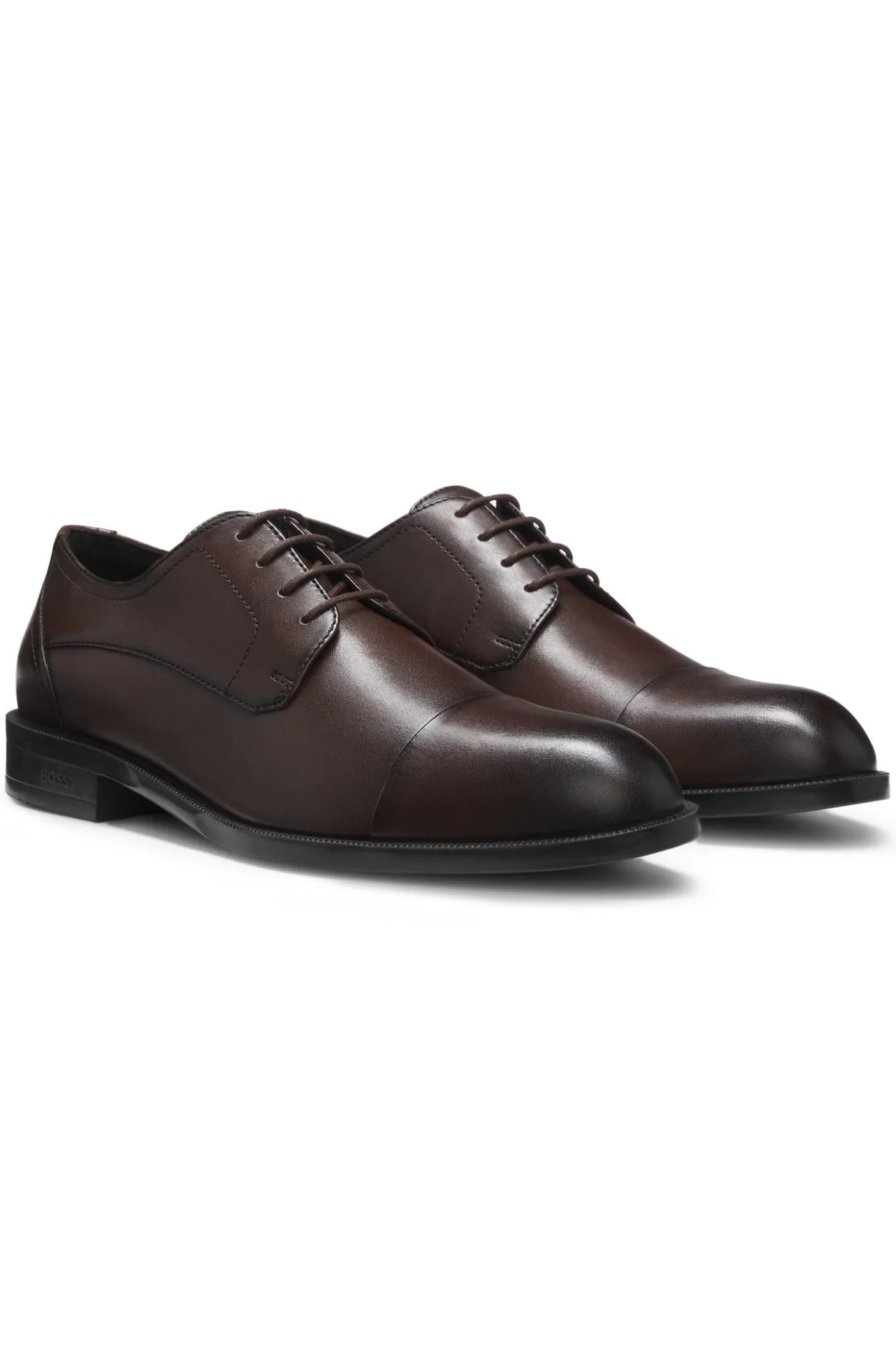 Leather Derby shoes with cap toe