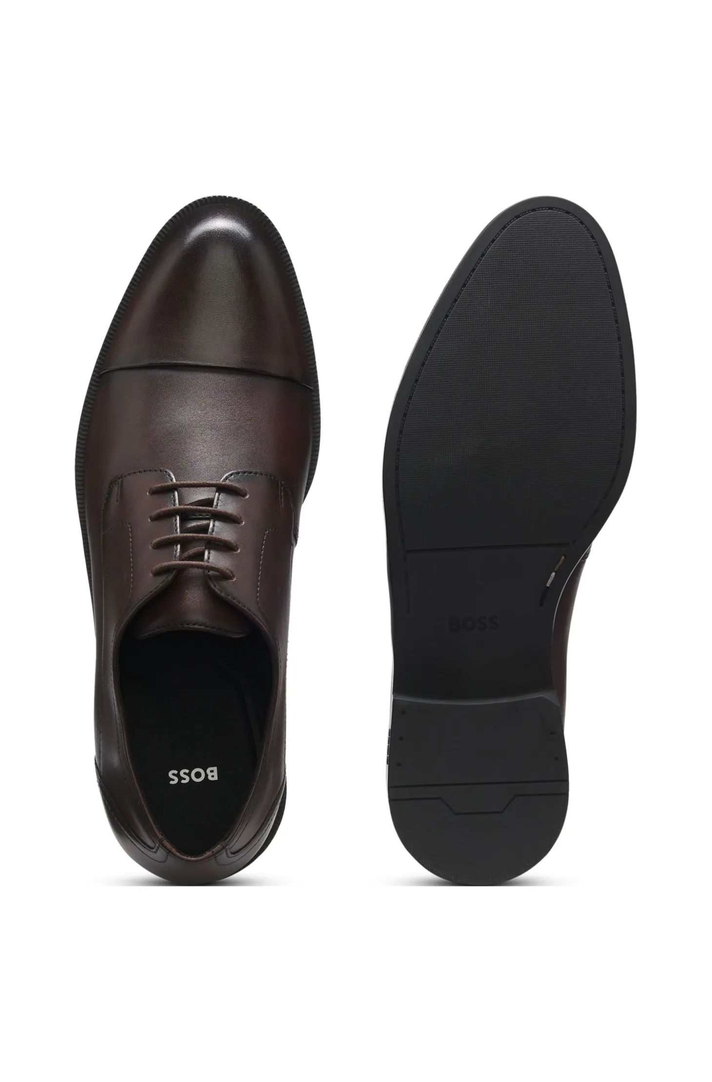 Leather Derby shoes with cap toe