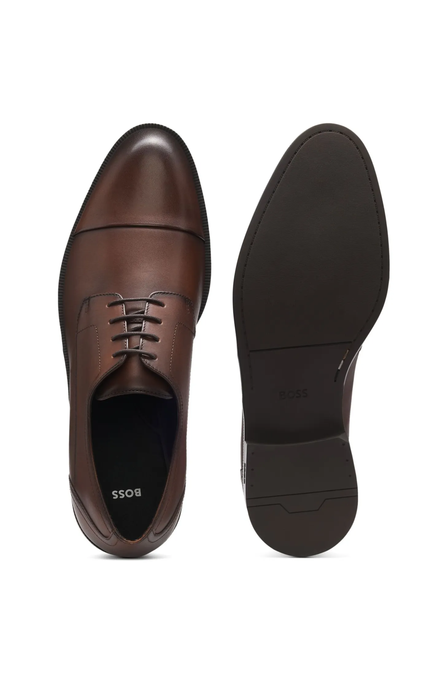 Leather Derby shoes with cap toe