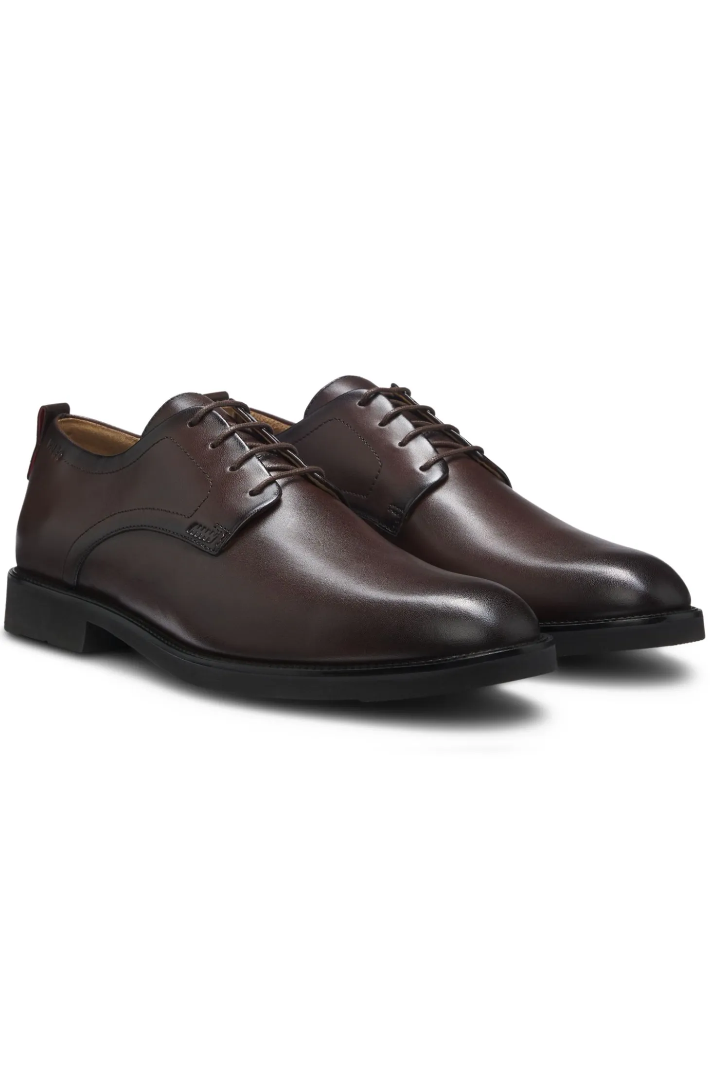 Leather Derby shoes with embossed logo