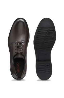 Leather Derby shoes with embossed logo