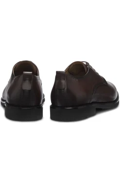 Leather Derby shoes with embossed logo