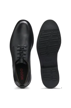 Leather Derby shoes with embossed logo