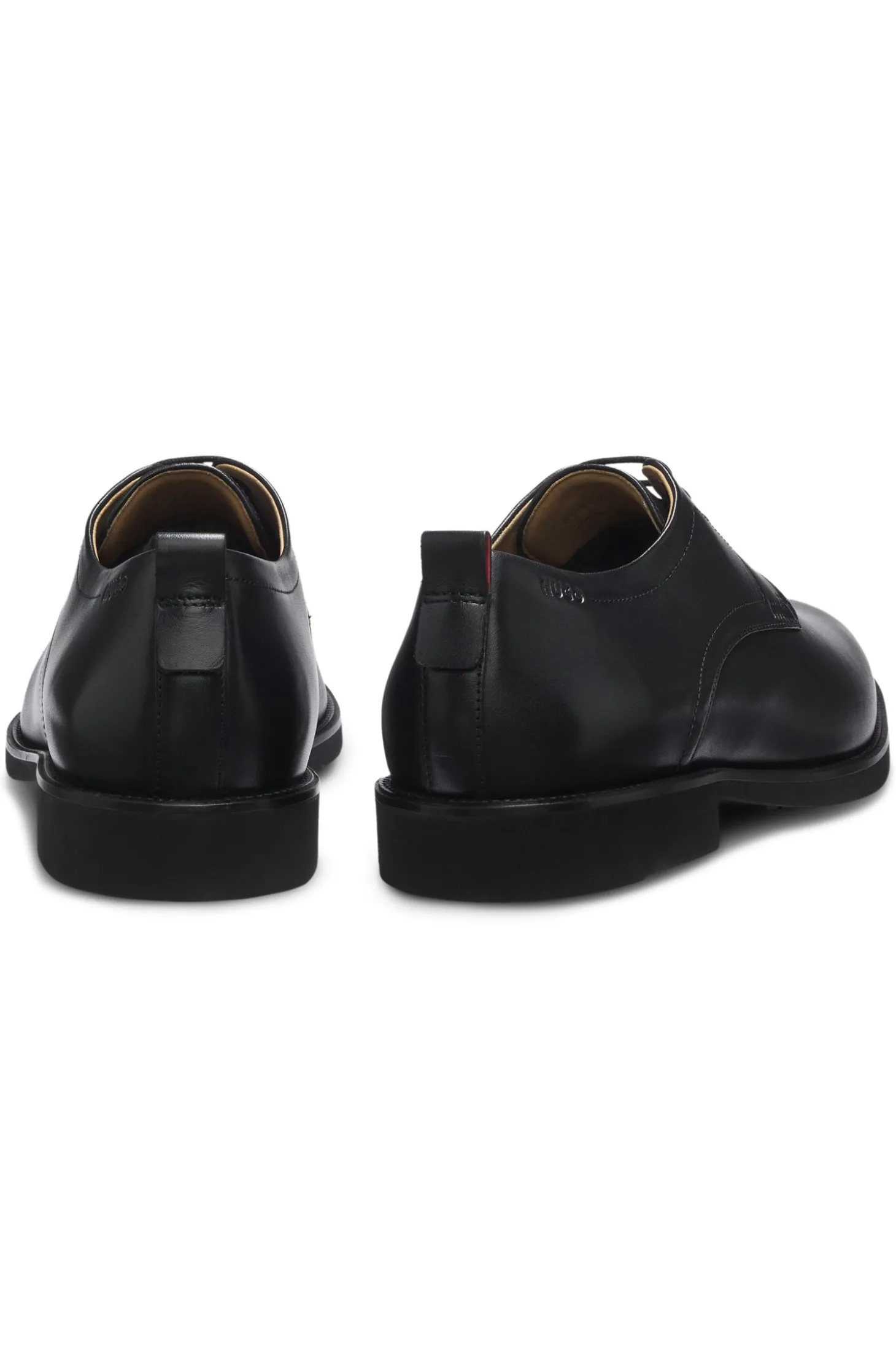 Leather Derby shoes with embossed logo