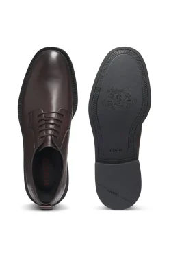 Leather Derby shoes with embossed logo