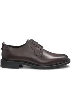 Leather Derby shoes with embossed logo