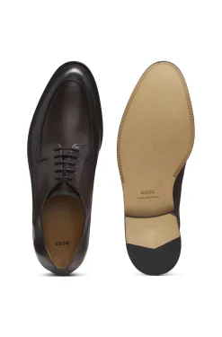Leather Derby shoes with embossed logo