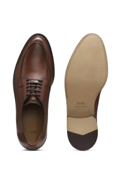 Leather Derby shoes with embossed logo