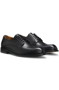 Leather Derby shoes with embossed logo