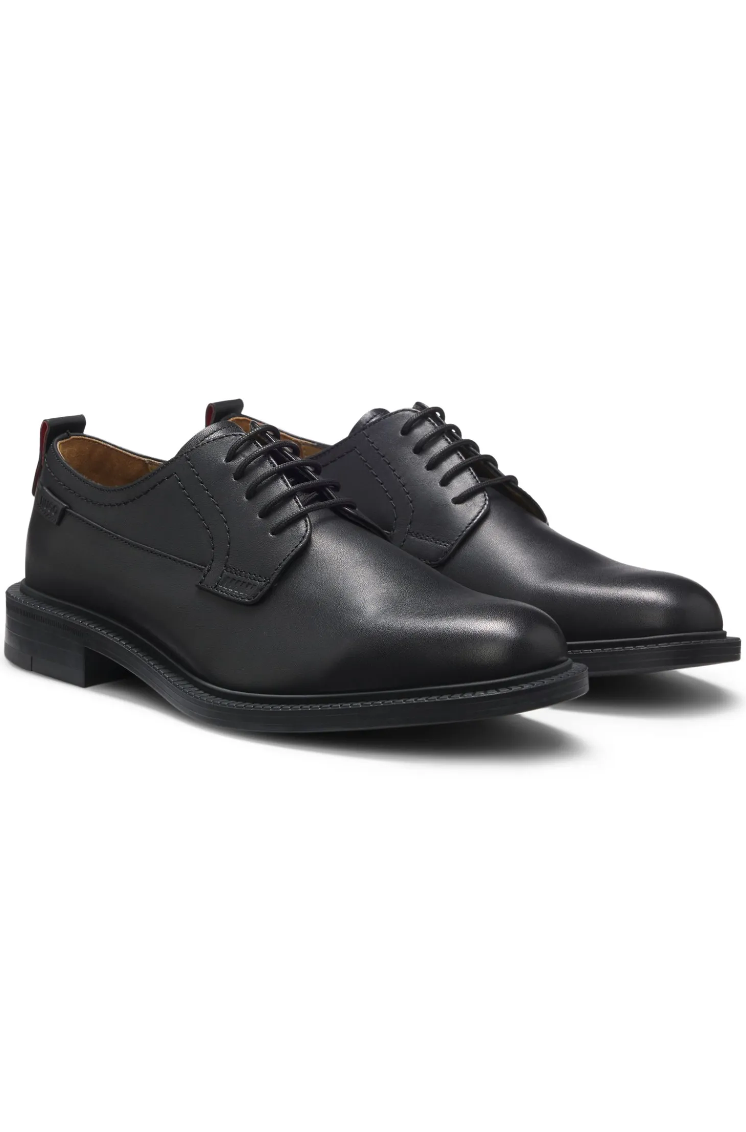 Leather Derby shoes with logo tab