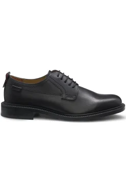 Leather Derby shoes with logo tab