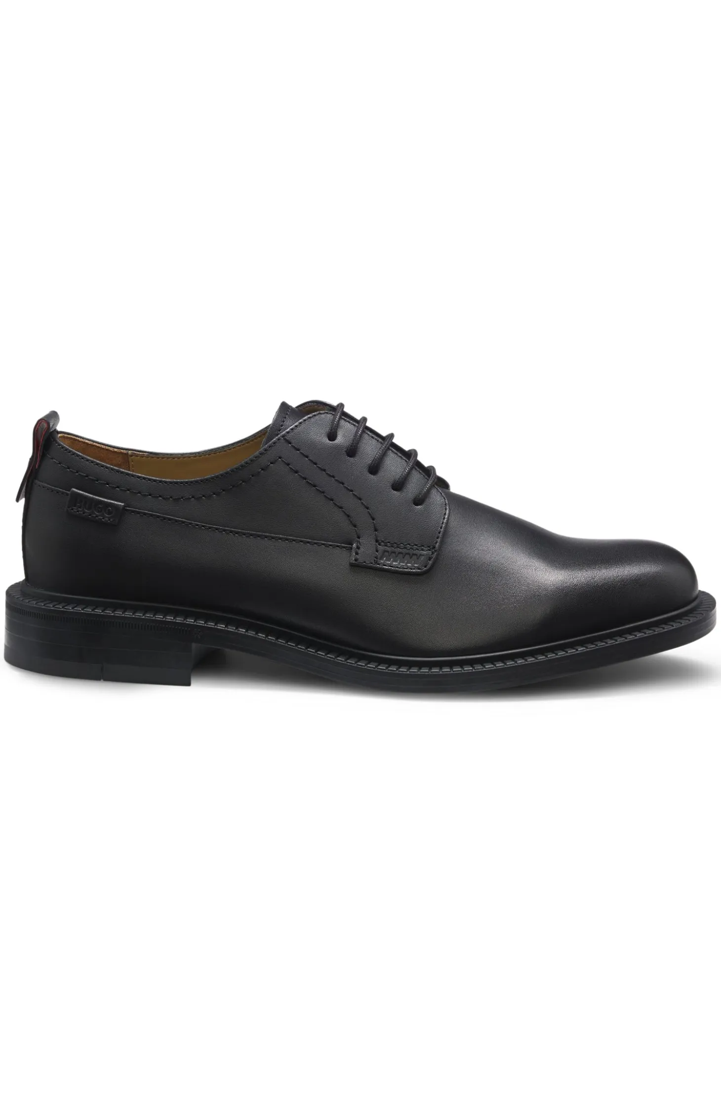 Leather Derby shoes with logo tab