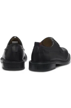Leather Derby shoes with logo tab