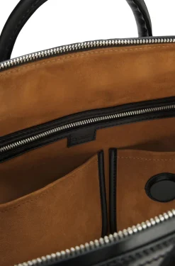 Leather holdall with embossed logo