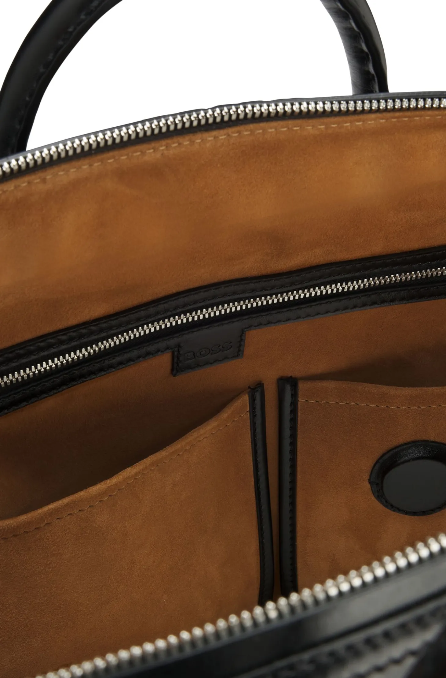 Leather holdall with embossed logo