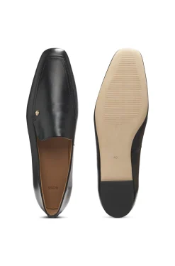 Leather loafers with Double B monogram trim
