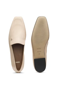 Leather loafers with Double B monogram trim