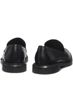 Leather loafers with penny trim