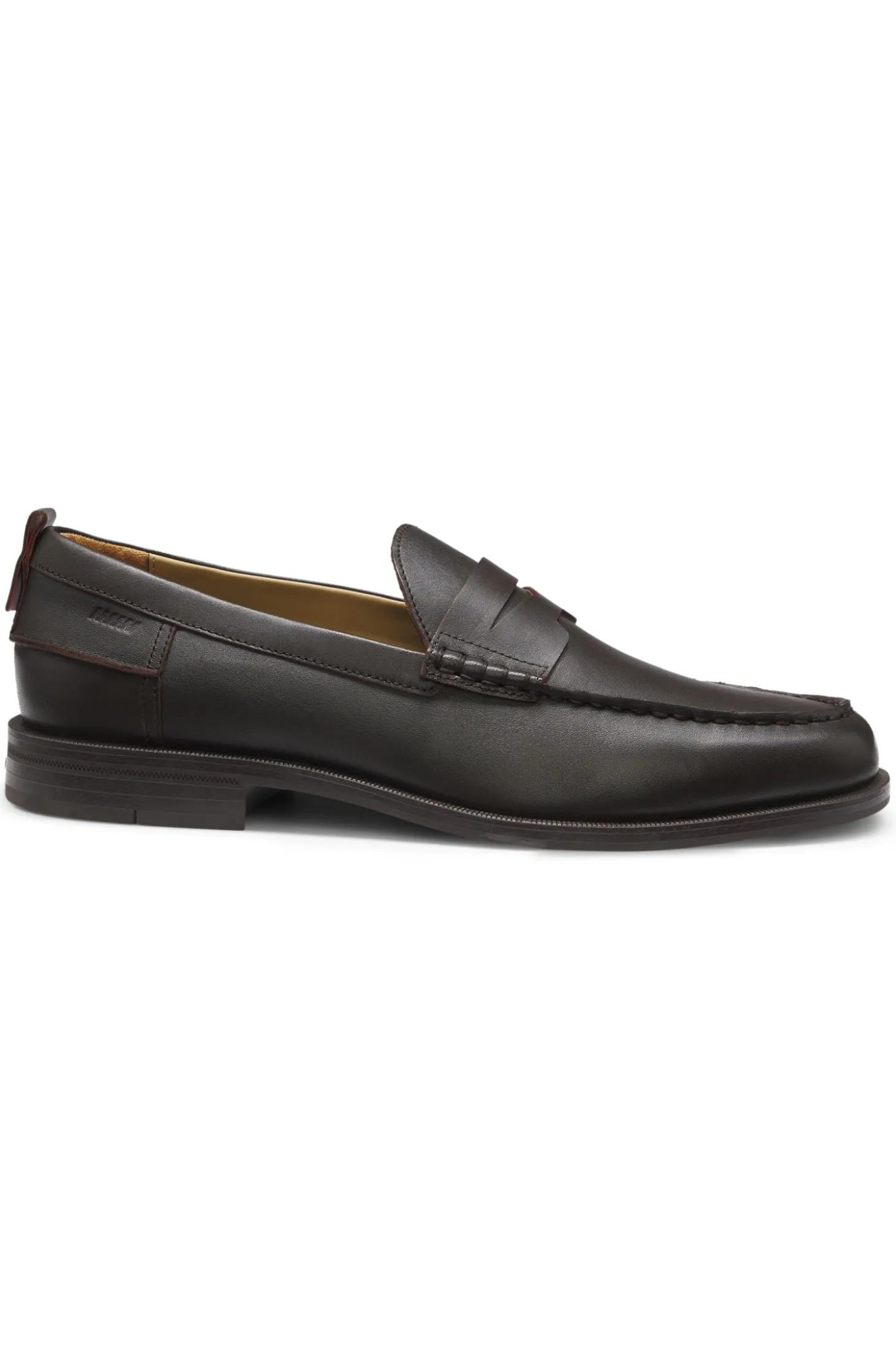 Leather loafers with penny trim