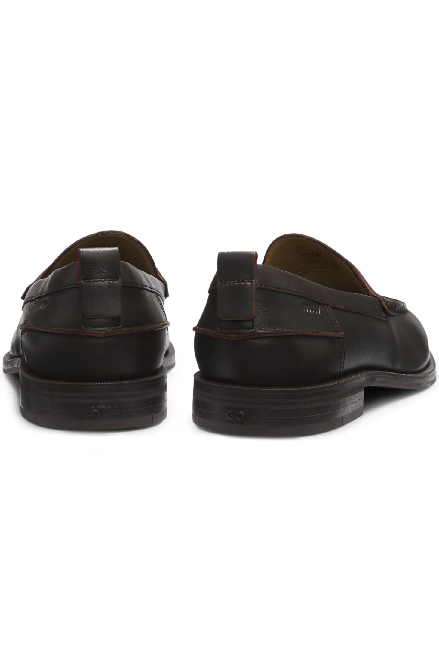 Leather loafers with penny trim