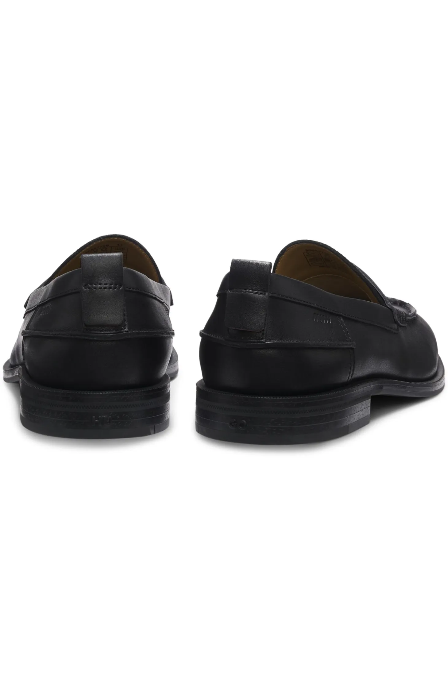 Leather loafers with penny trim