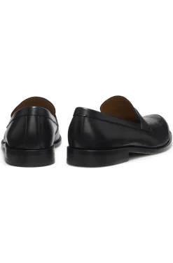Leather loafers with penny trim