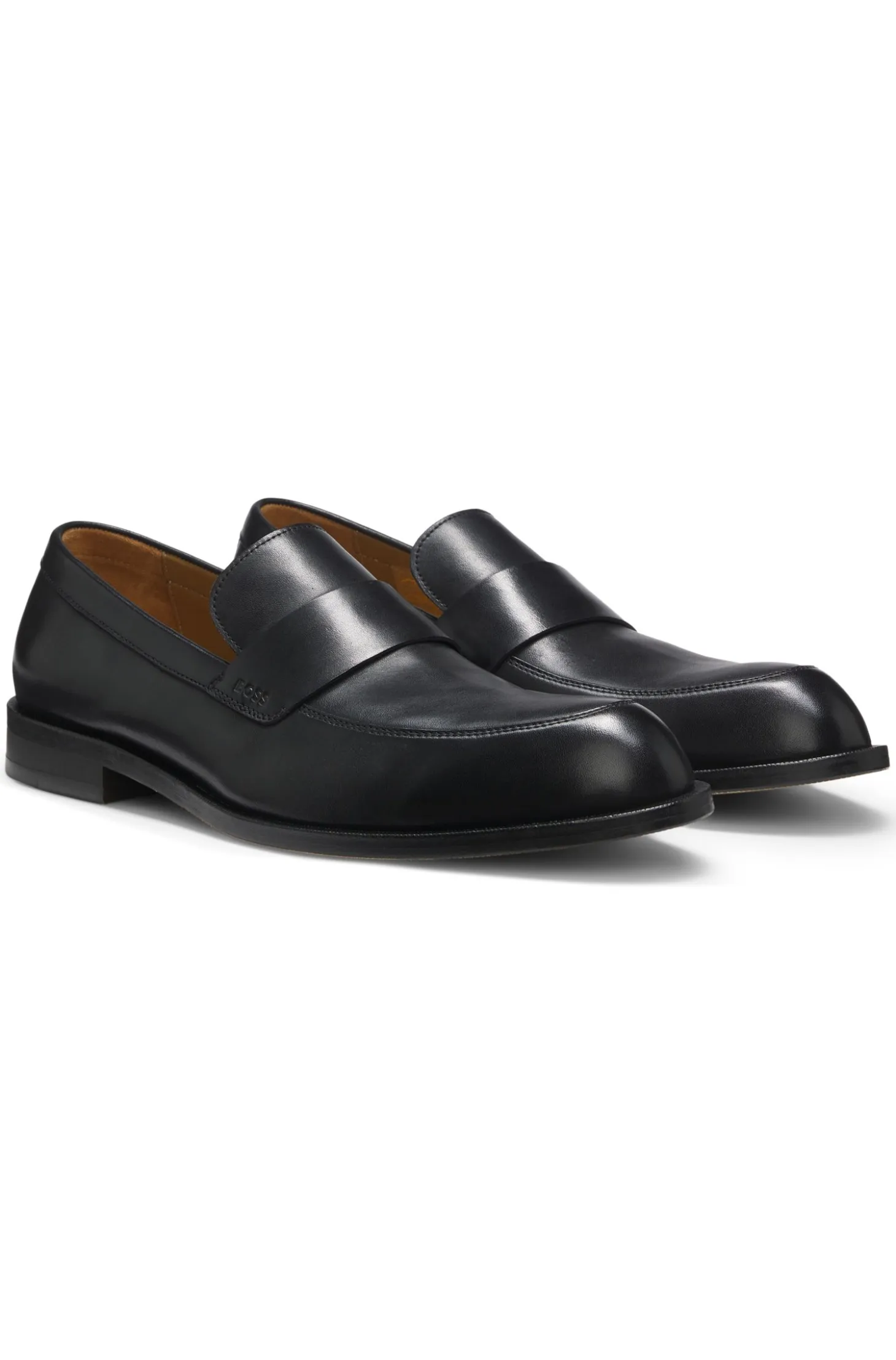 Leather loafers with penny trim