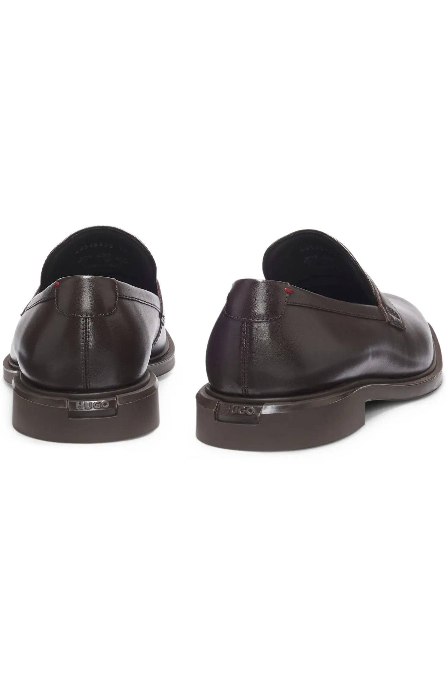 Leather loafers with penny trim