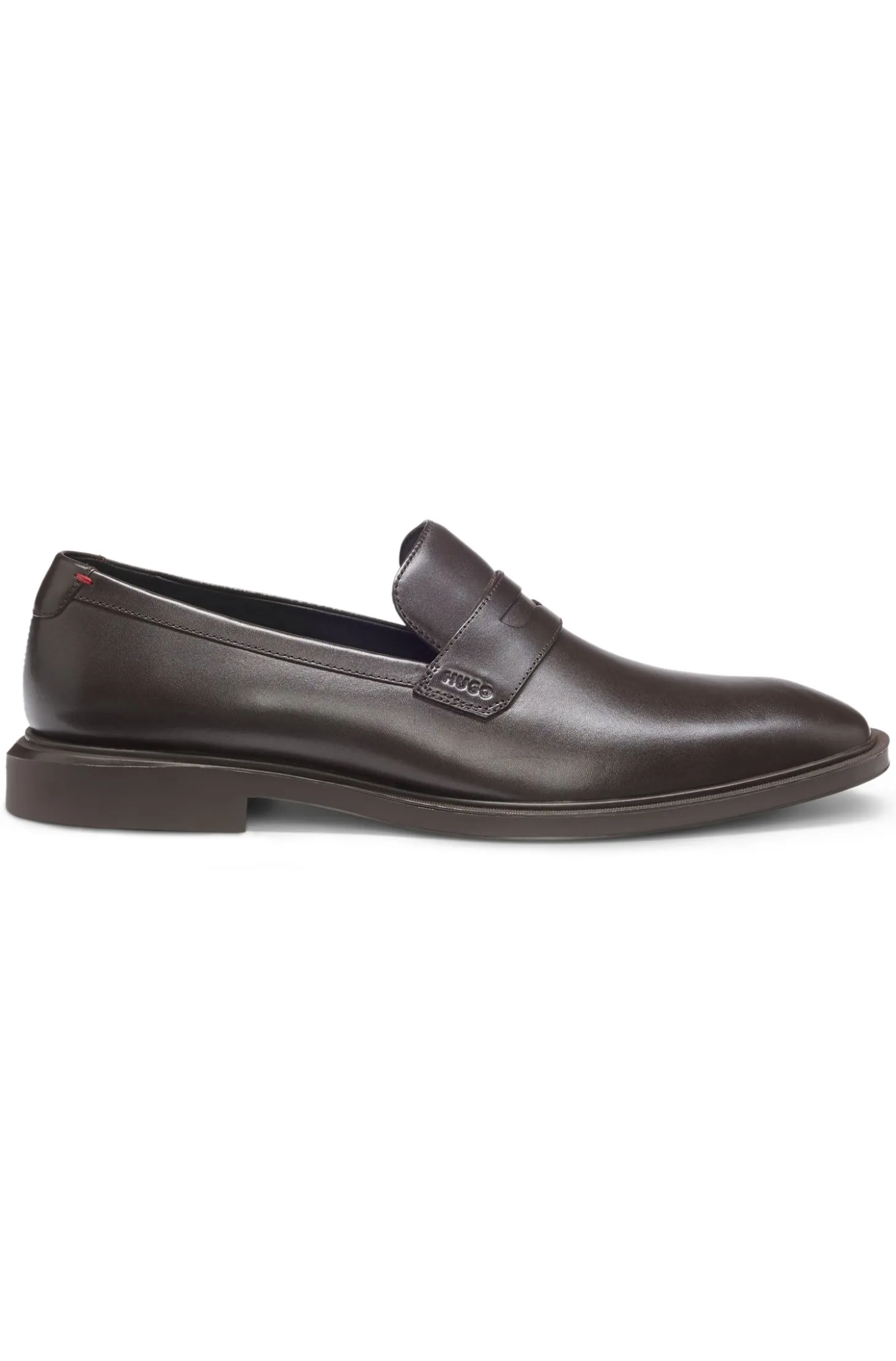 Leather loafers with penny trim