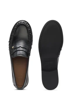 Leather moccasins with Double B monogram