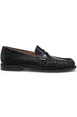 Leather moccasins with Double B monogram