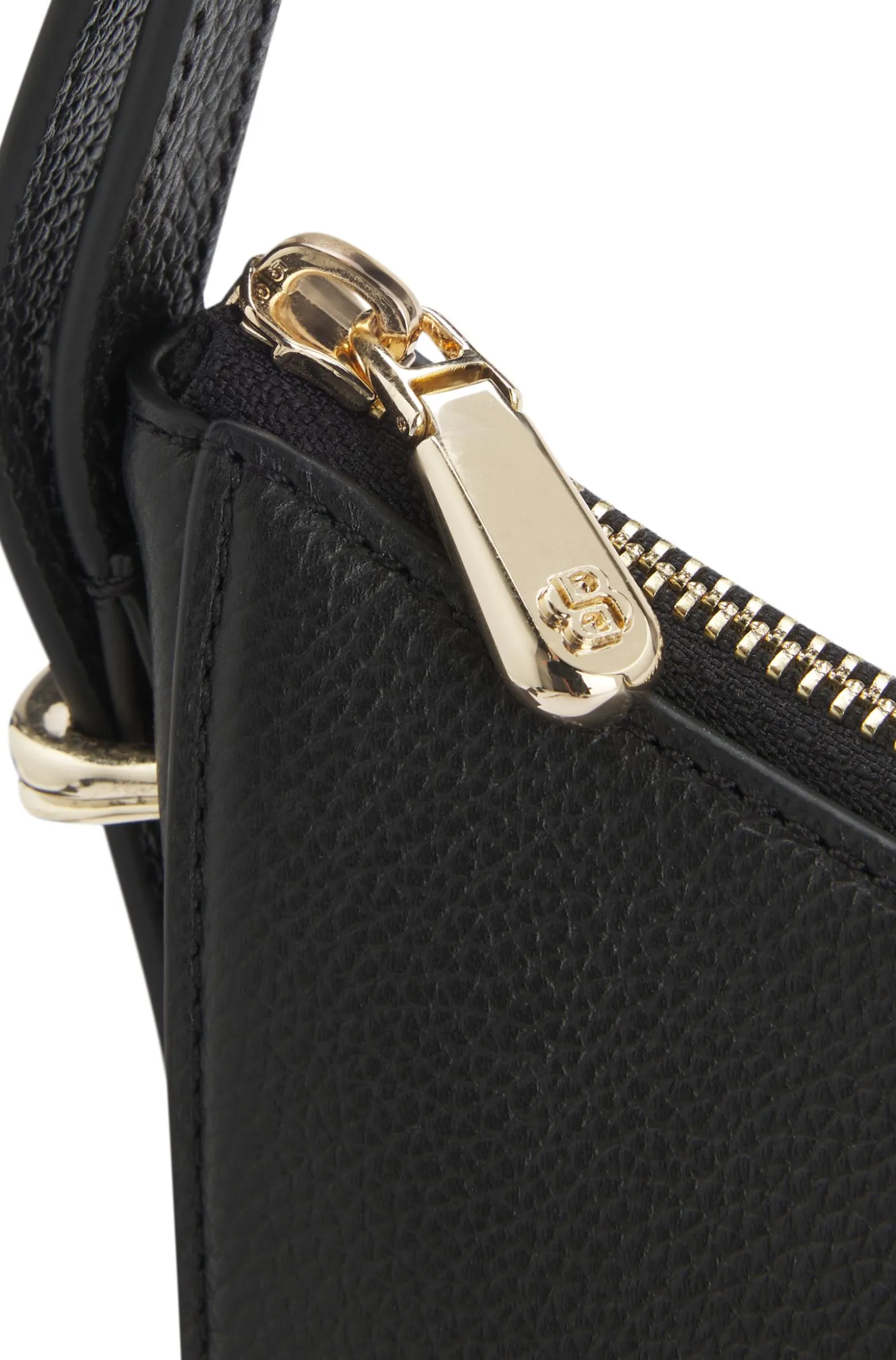 Leather shoulder bag with Double B monogram