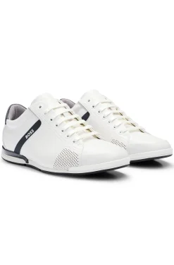 Leather trainers with odour-control lining