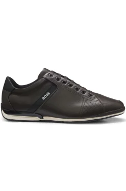 Leather trainers with odour-control lining
