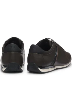 Leather trainers with odour-control lining