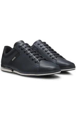 Leather trainers with odour-control lining