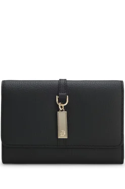 Leather wallet with Double-B-monogram plaque