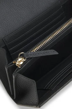 Leather wallet with Double-B-monogram plaque