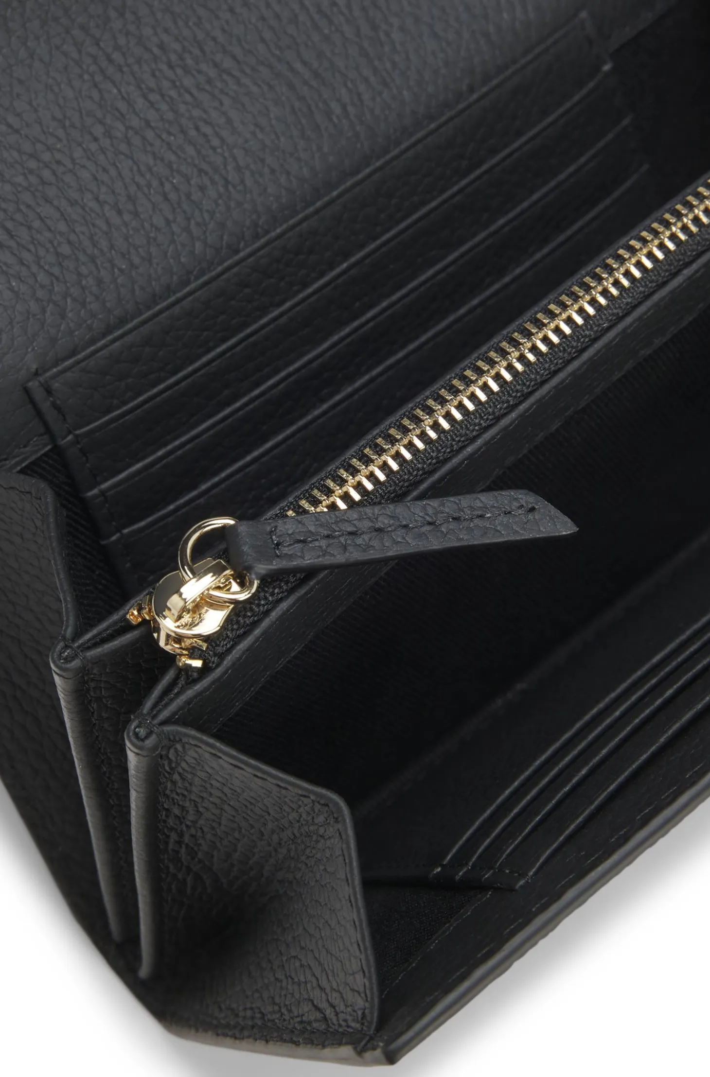 Leather wallet with Double-B-monogram plaque