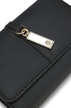 Leather wallet with Double-B-monogram plaque