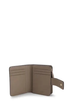 Leather wallet with logo lettering