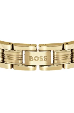 Light-yellow-gold-tone cuff with multi-link design