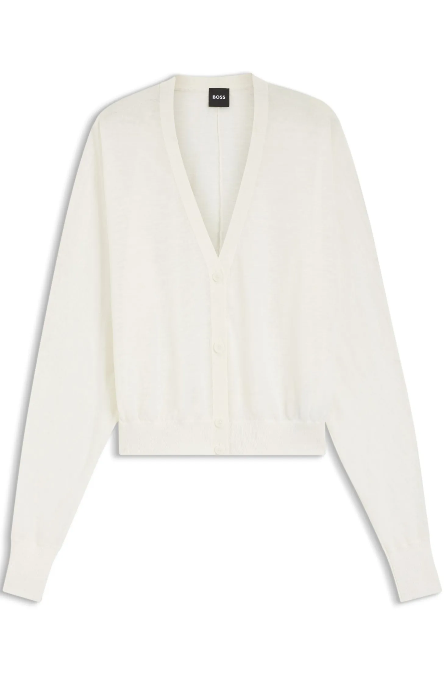 Linen-cotton cardigan with buttoned front