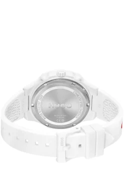 #LIT MULTI White watch with silicone logo strap