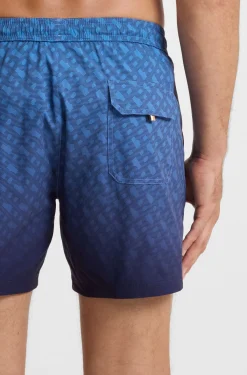 Logo-badge swim shorts with degradé monogram print