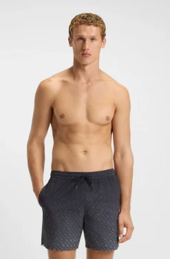 Logo-badge swim shorts with degradé monogram print