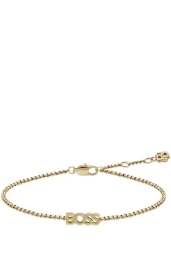 Logo bracelet in a light-yellow-gold tone