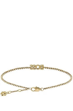 Logo bracelet in a light-yellow-gold tone